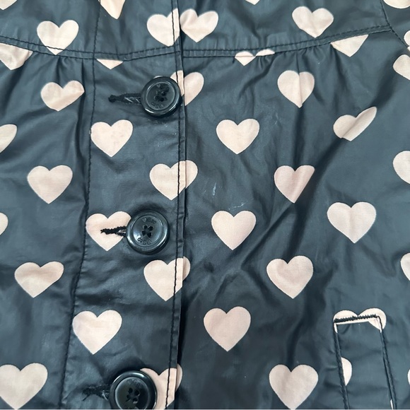 Baby gap toddler girl size 4T black and pink heart rain coat with hood - Picture 6 of 6